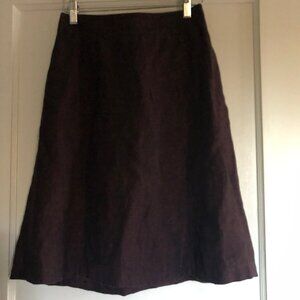 Wine Linen J.Crew Skirt